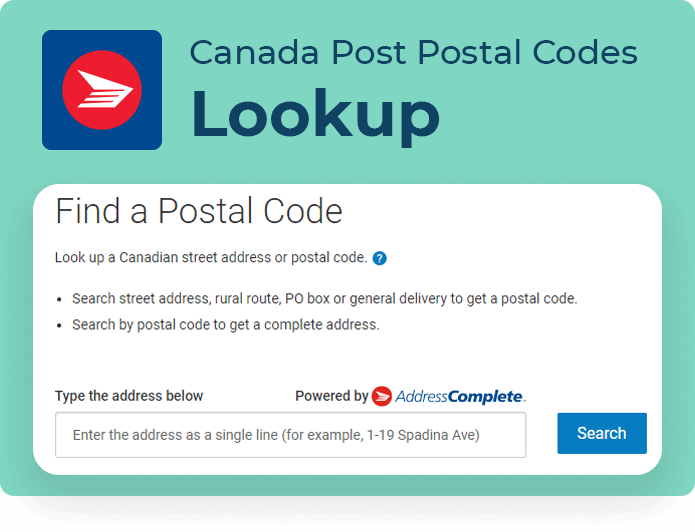 postal code search canada